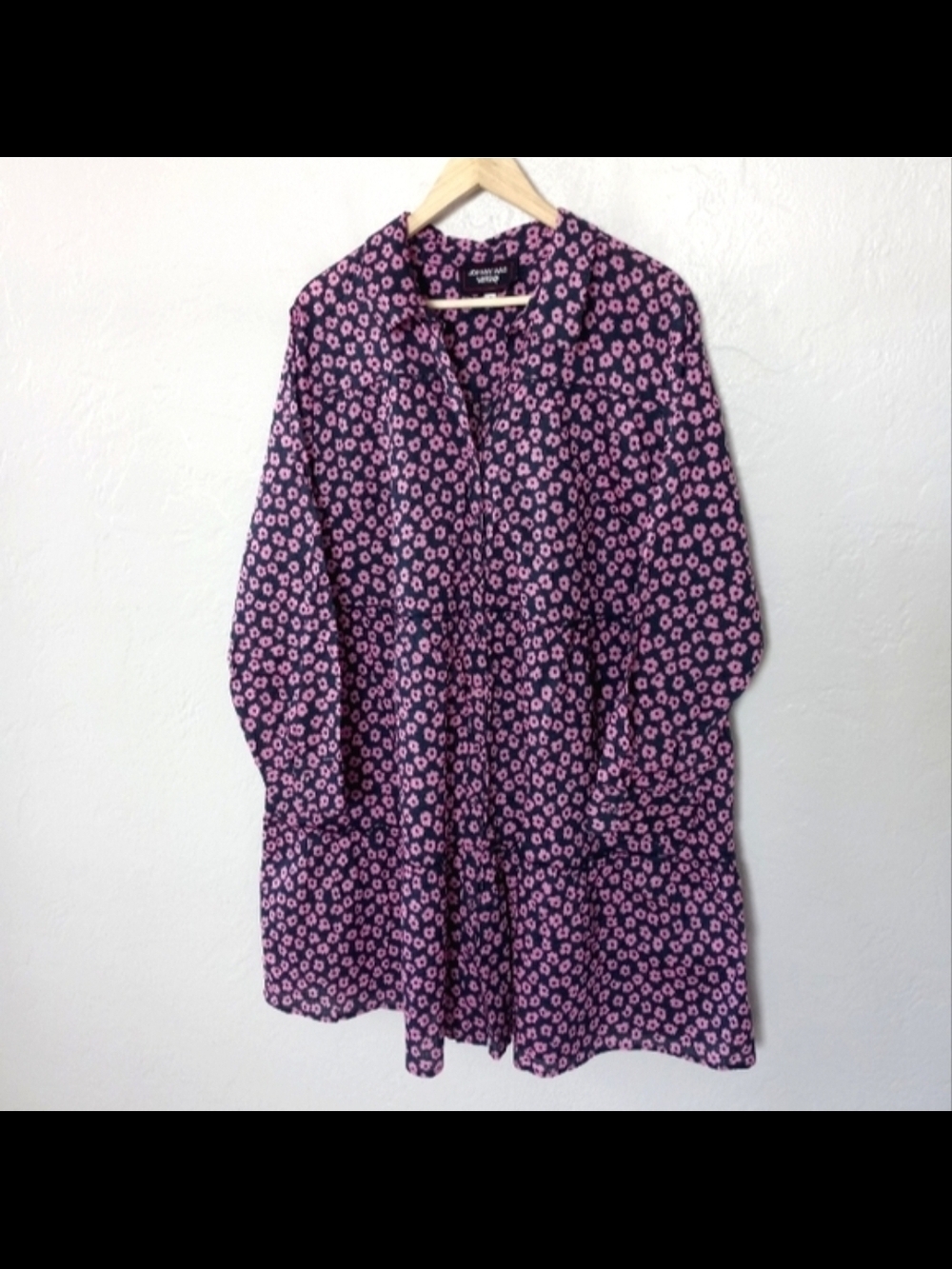 Johnny Was Purple Floral Tiered Long Sleeve Dress - Picture 6 of 7